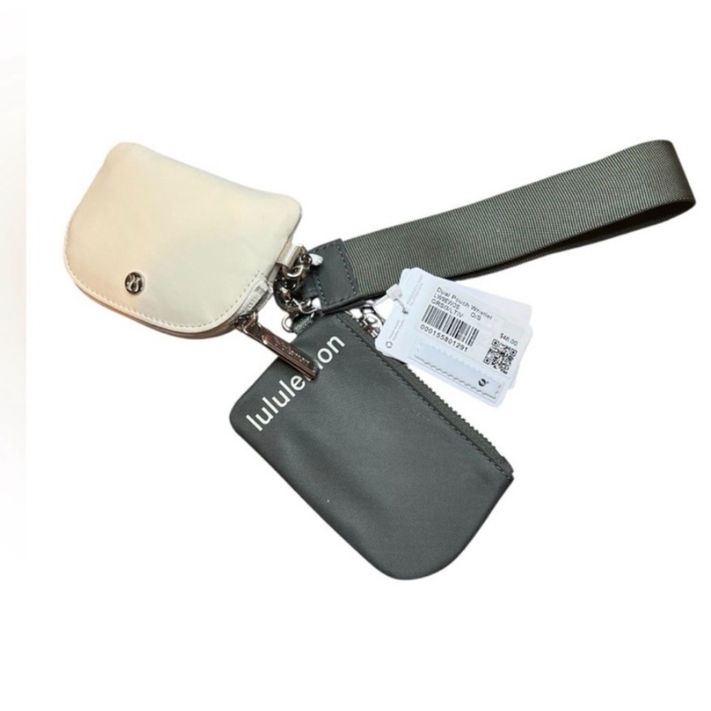 lululemon athletica Women's dual pouch and Olive and  Cream Key Sleeve Set